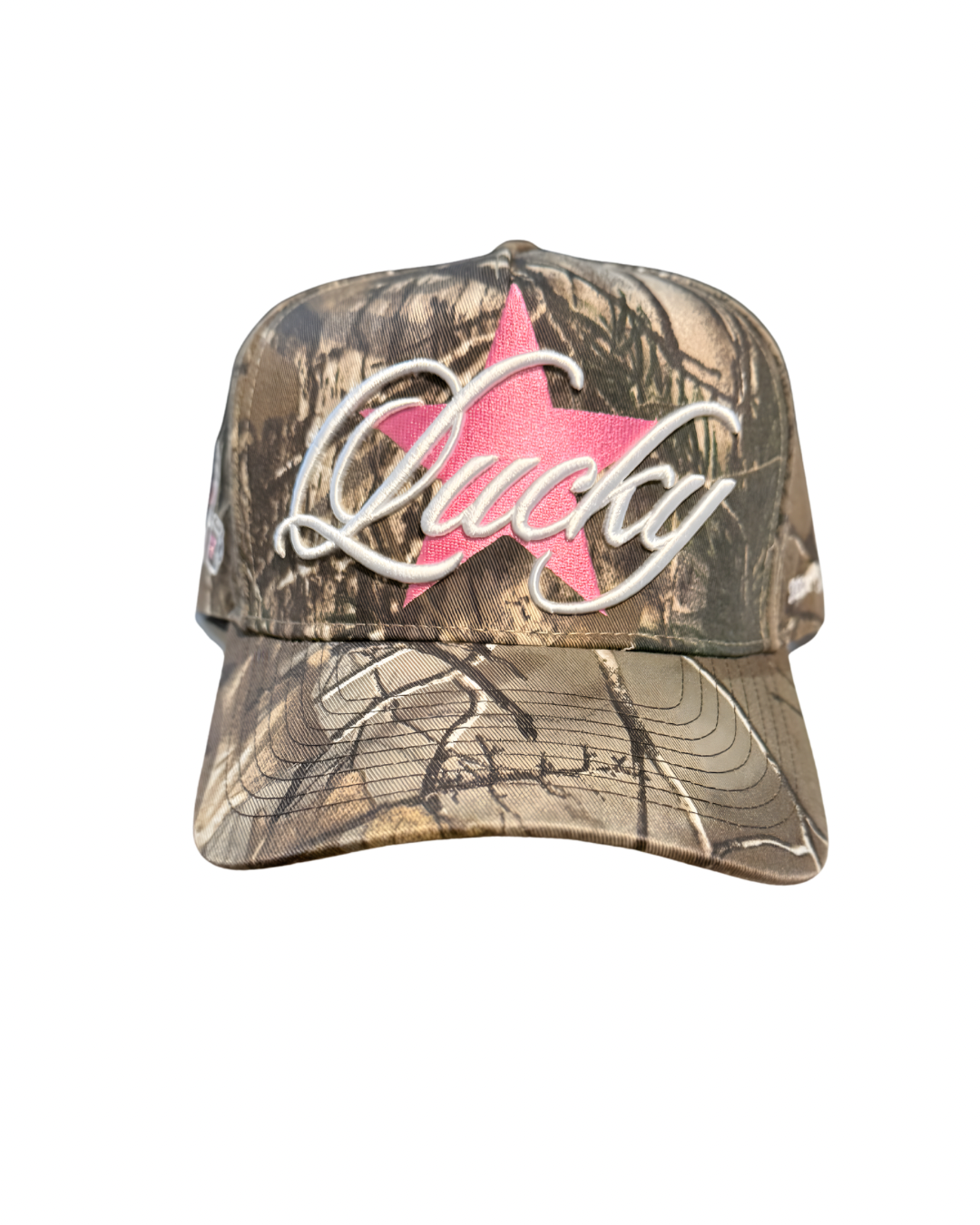 Lucky Girl Camo Star Puff Embroidered Hat