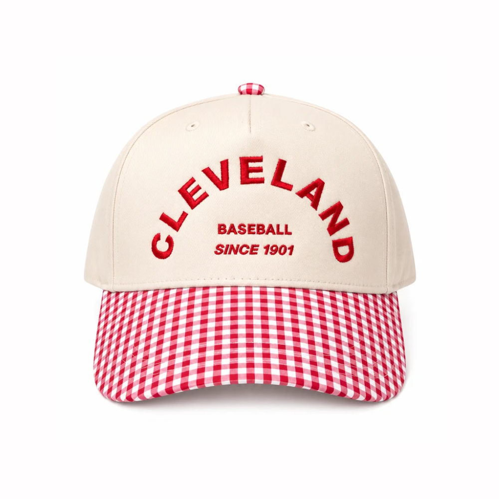 Cleveland Baseball Gingham Snapback Hat
