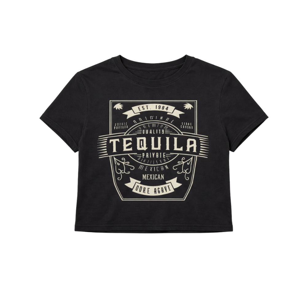 Tequila Nights Cropped Graphic Tee