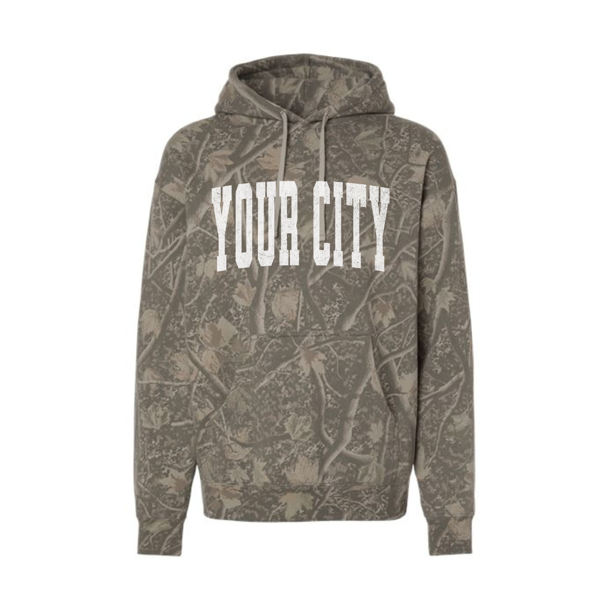 Custom Text Unisex Camo Hoodie