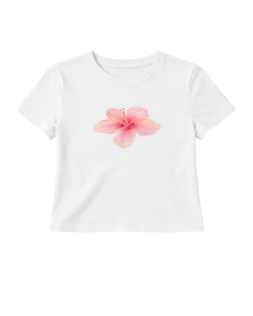 Blush Hibiscus Baby Tee