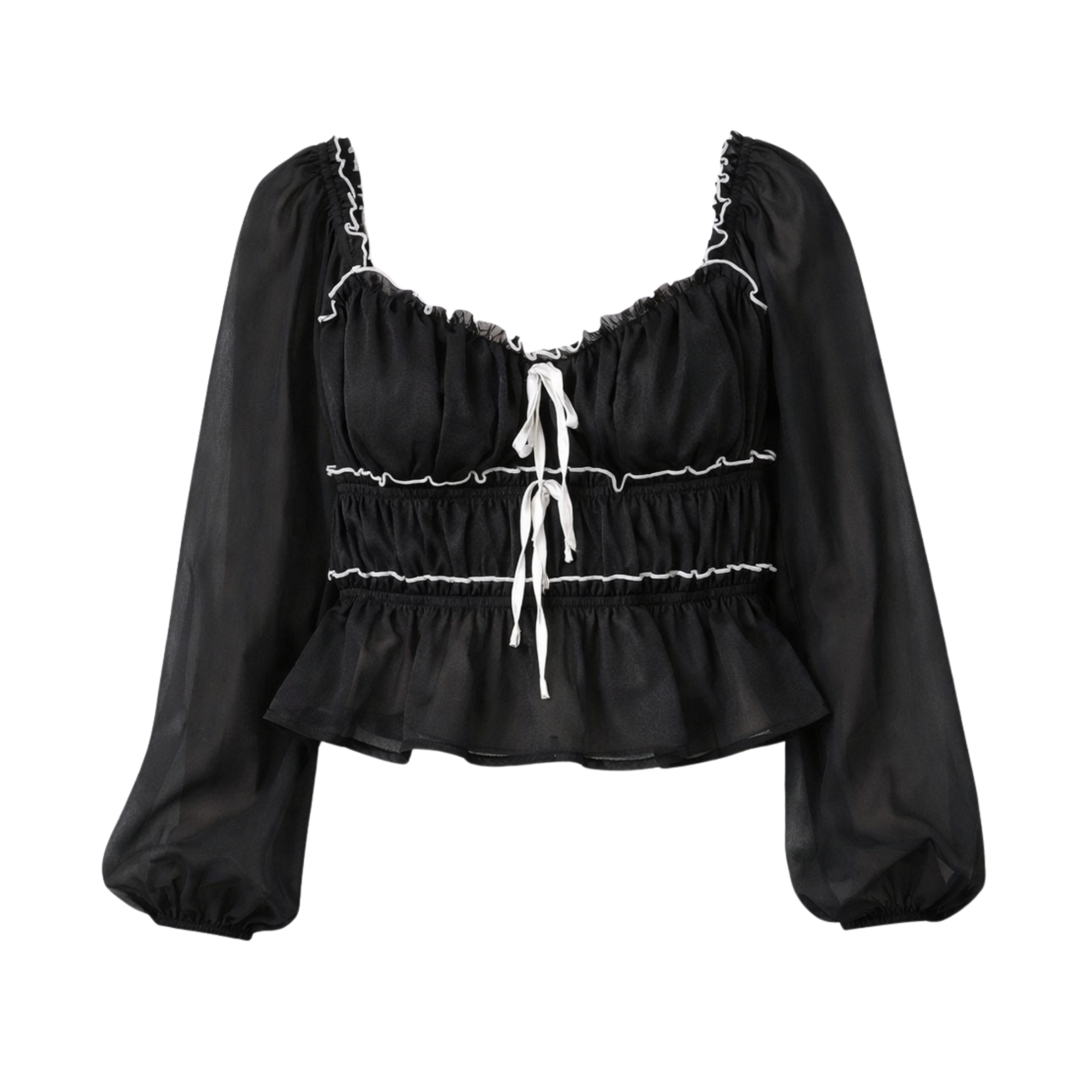 Long Sleeve Top Featuring Merrow Edge Finishing