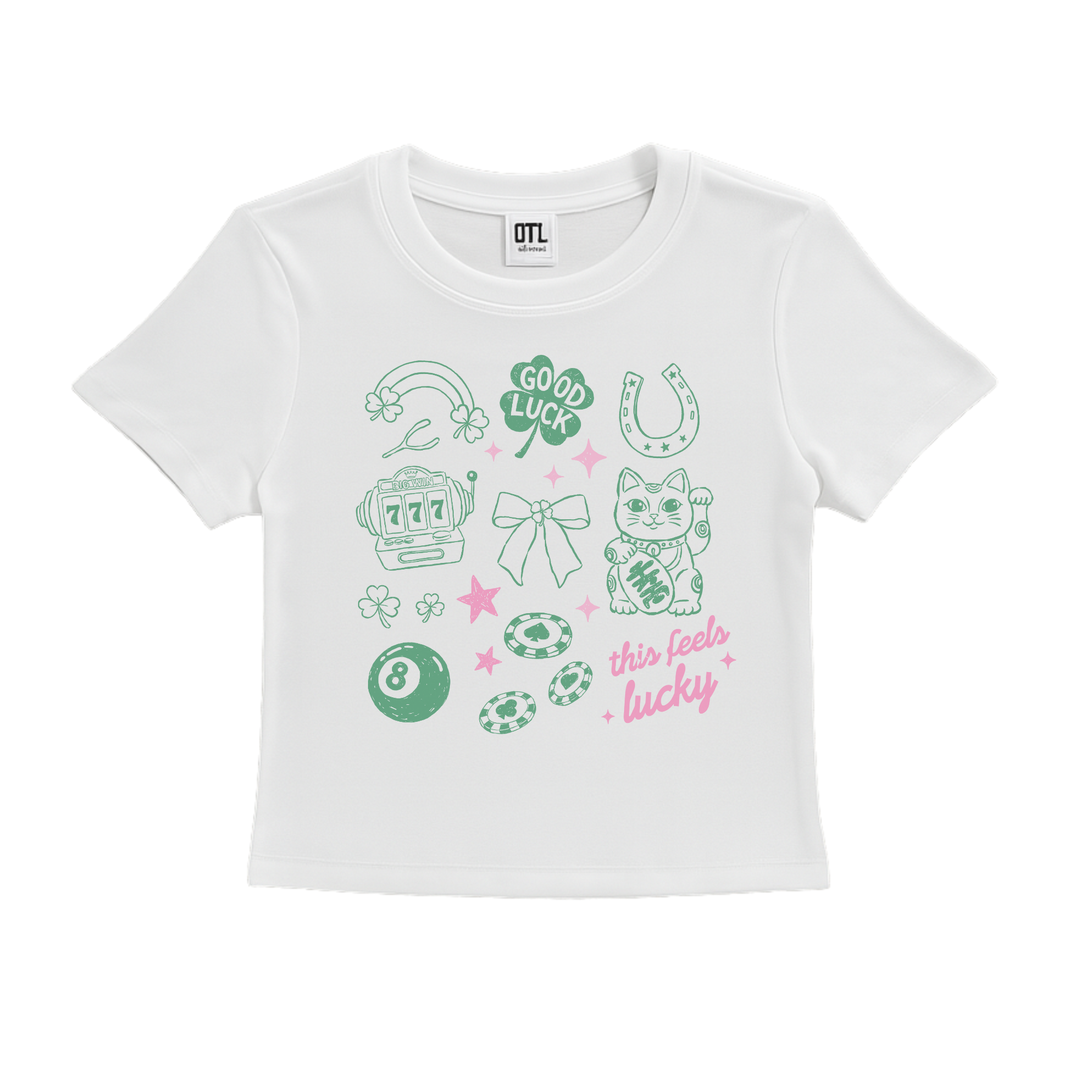This Feels Lucky Babyrib Crop Tee
