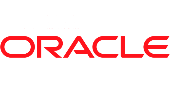 Oracle logo with red text on a black background.
