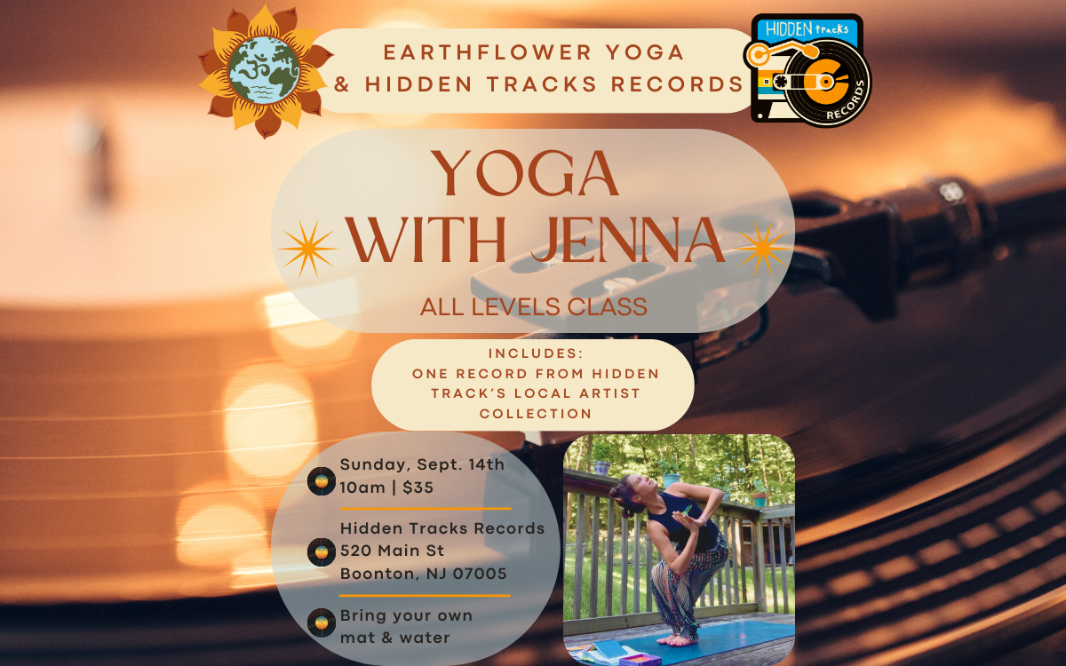 60 Min All Levels Yoga Class w/Jenna at Hidden Tracks Records - Boonton, NJ