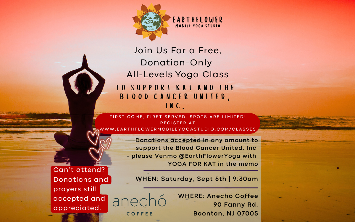 Donation-Only 60 Min All Levels Yoga Class w/ Lauren at Anecho Coffee To Support Kat &amp; The Blood Cancer United, Inc - 9:30am