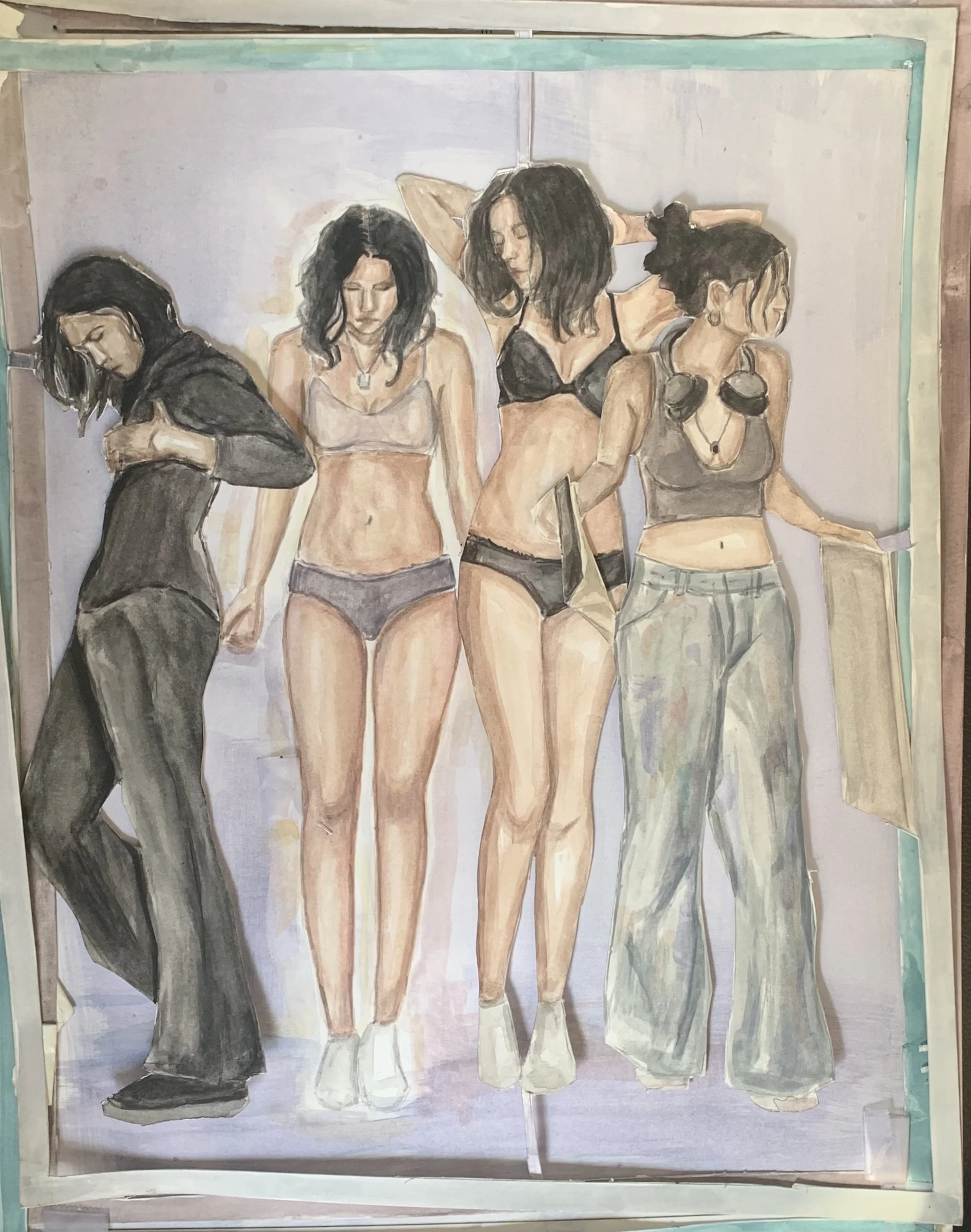 I just am, 2025
watercolor and collage on paper
9 x 12 in.