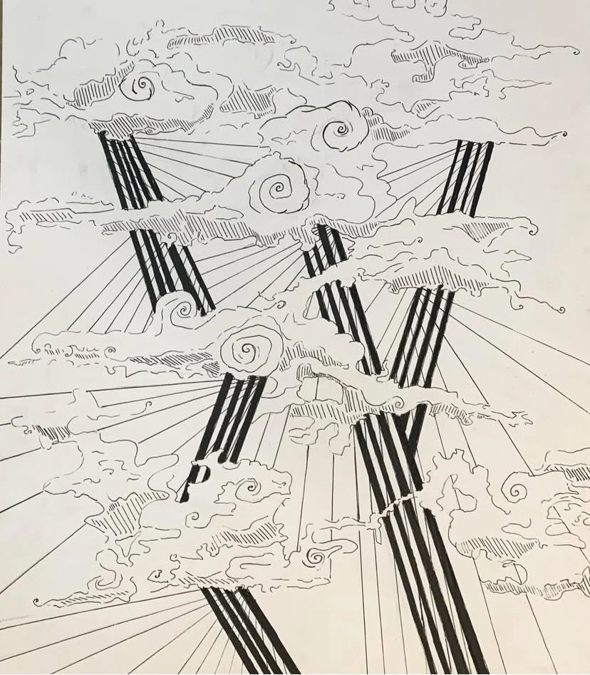 I can feel the wind for weeks, 2024
pen on paper
16 x 18 in.