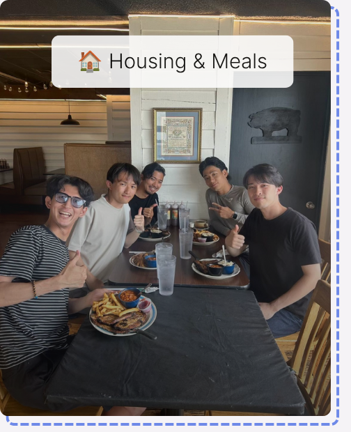 JASC delegates enjoy food together, illustrating the immersive housing and meal experience provided during the Japan-America Student Conference.