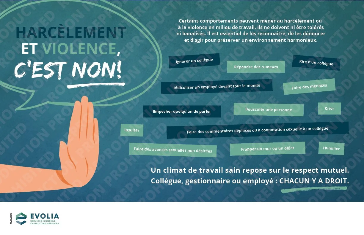 Info.001 – Affiche Harcèlement et Violence au Travail (FR) – 11x17 Coroplast