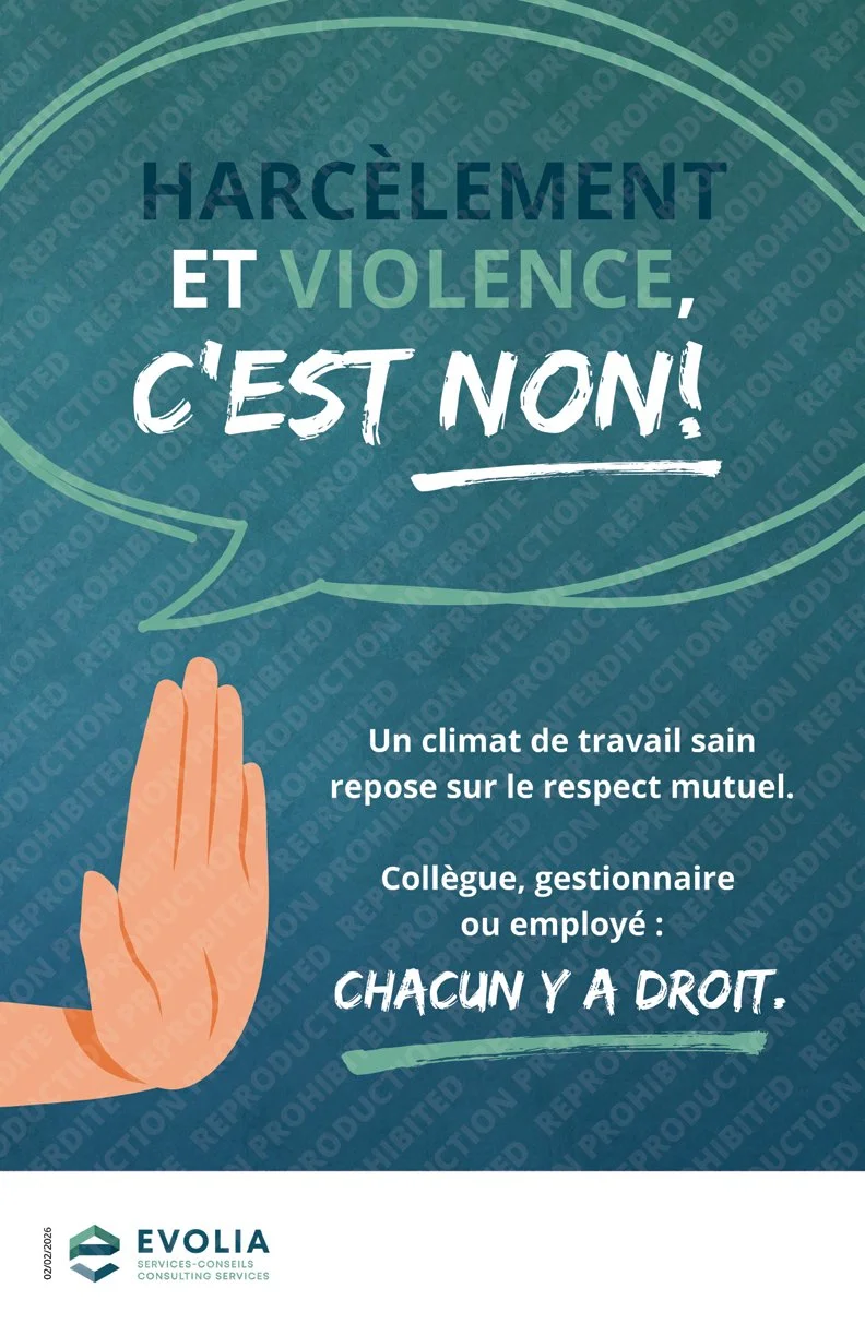Info.004 – Affiche Harcèlement et Violence au Travail #2 (FR) – 11x17 Coroplast