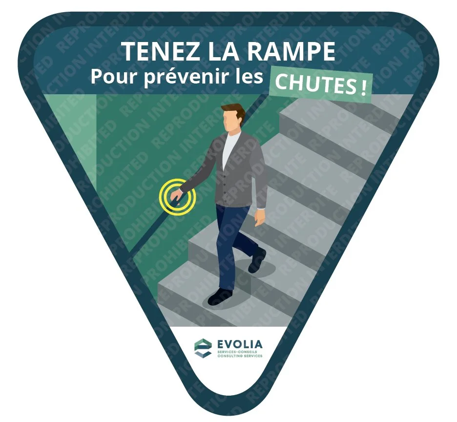 Stick.005 – Autocollant Tenir la Rampe : Escalier (FR) – Vinyle SpotOn