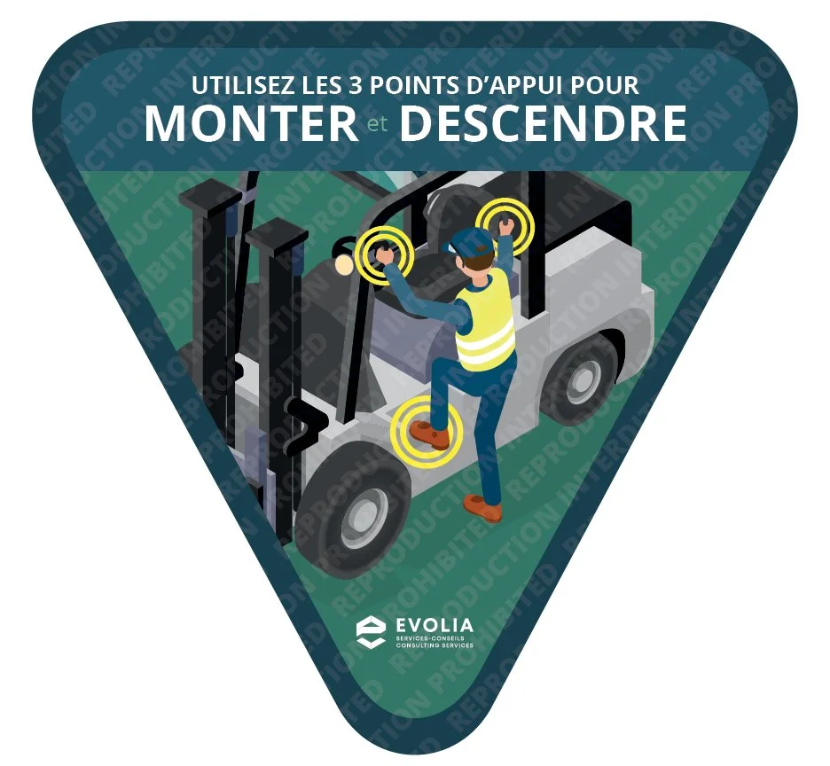 Stick.002 – Autocollant 3 Points d'Appui : Chariot Élévateur (FR) – Vinyle SpotOn