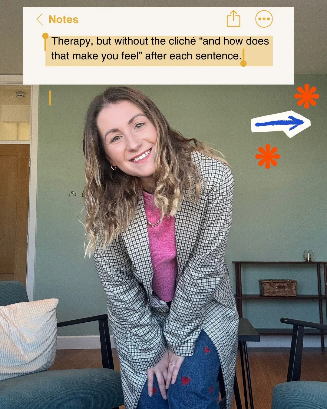 Therapy doesn&rsquo;t have to feel like a movie scene where the therapist just nods behind a clipboard. 

Life is busy, and this is your space to figure things out - with real human connection. 

My relational approach means we work through tricky th