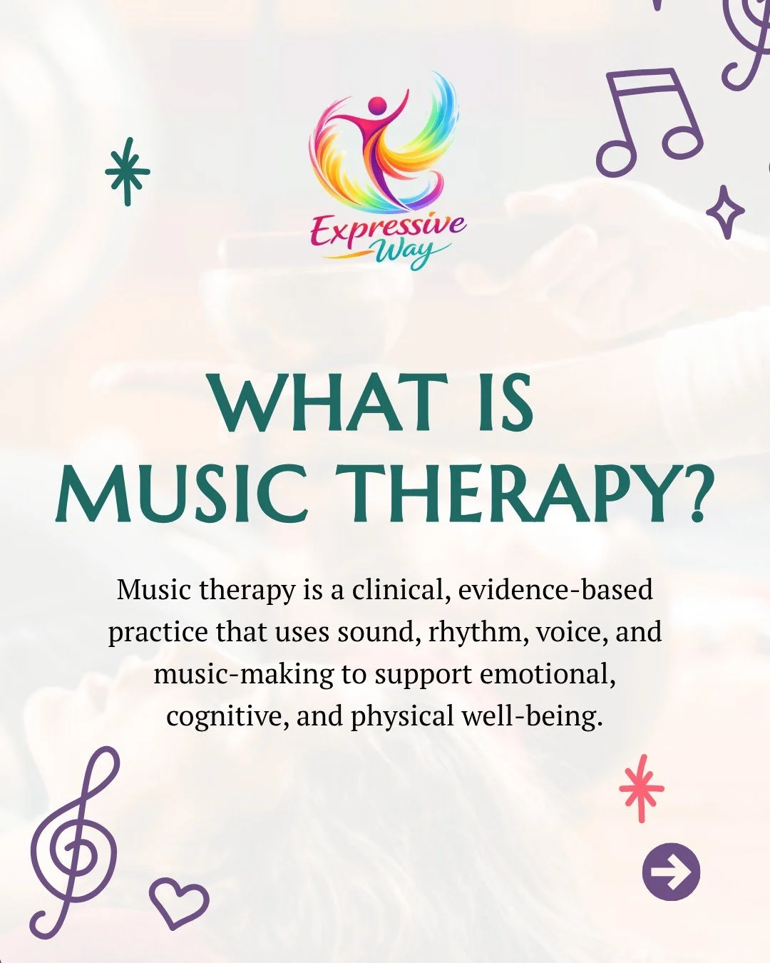 Happy Music Therapy Week!

This global week, led by the World Federation of Music Therapy, recognizes the role of music therapy in health, healing, and community.

Music therapy is one of the core modalities within expressive arts therapy.
It uses so