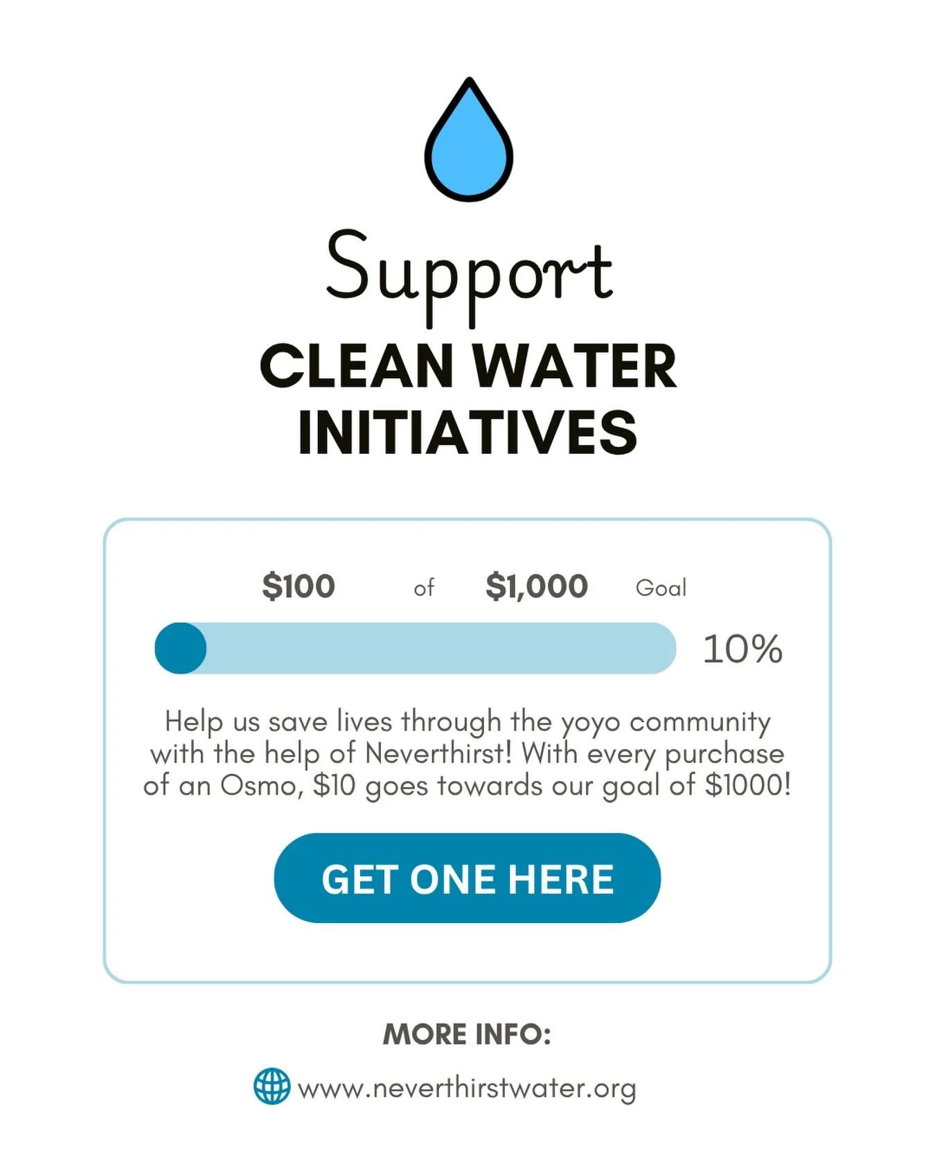 Thanks to everyone who purchased an Osmo we were able to donate $100 to @neverthirst_water with many more donations to come! Get an Osmo in the link in our bio!

#wickedyoyos #neverthirst