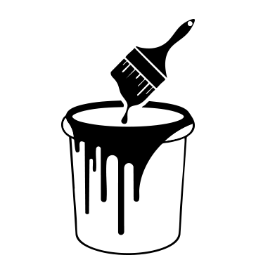 Illustrazione stilizzata di un gatto nero con occhi bianchi, sfondo trasparente.