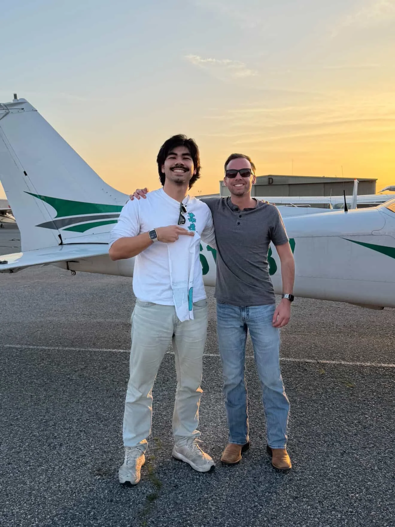 Congratulations on your first solo Jean! 🎊

Pilot: Jean Claverie
Date: January 31st, 2026
Plane: N61637
CFI: Max Desrochers
Location: KRHV