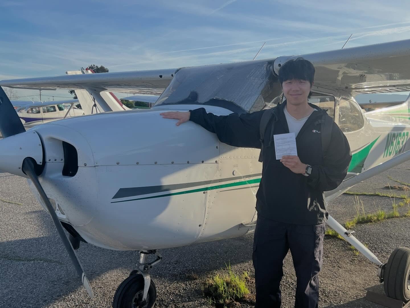 Congratulations on passing you private pilot checkride! ✈️

Pilot: Sang Pak
Date: February 26th, 2026
Plane: N61637
CFI: Matt Fall
Location: KRHV