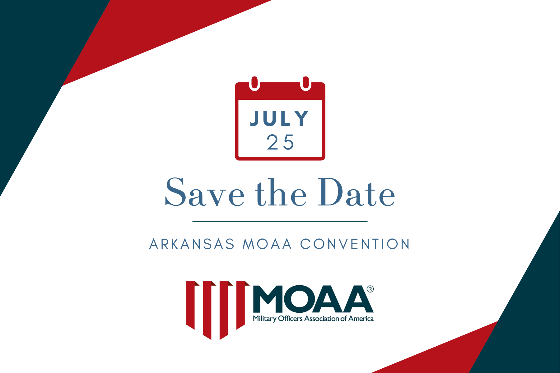 Arkansas MOAA Convention to be held july 25