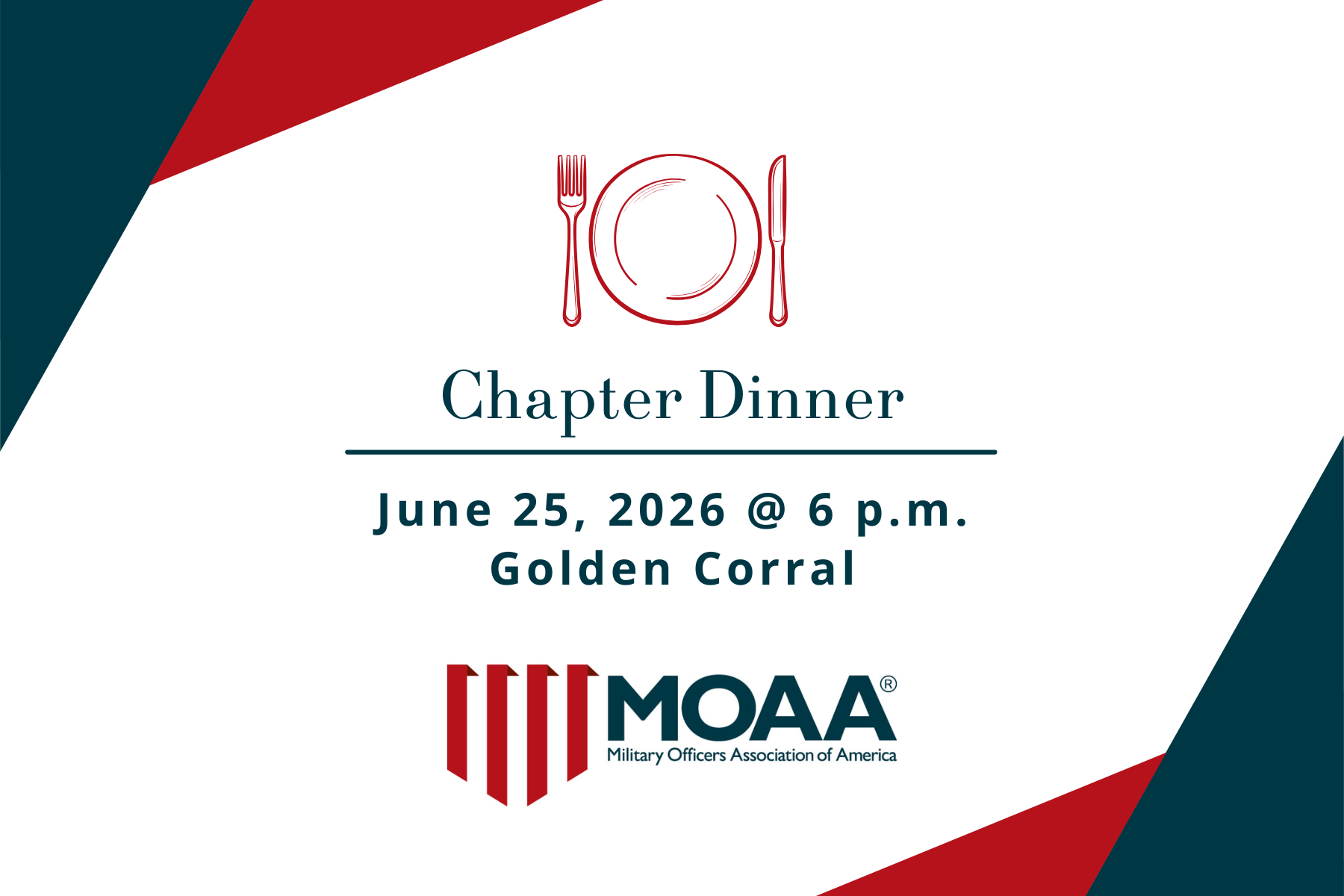 Chapter Dinner to be held june 25
