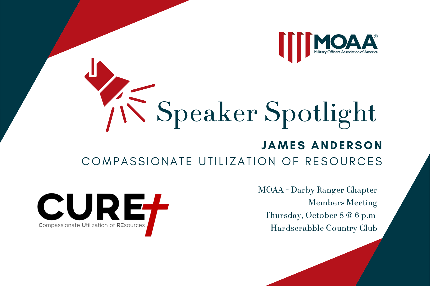 James Anderson, CURE Director, to speak at October Meeting