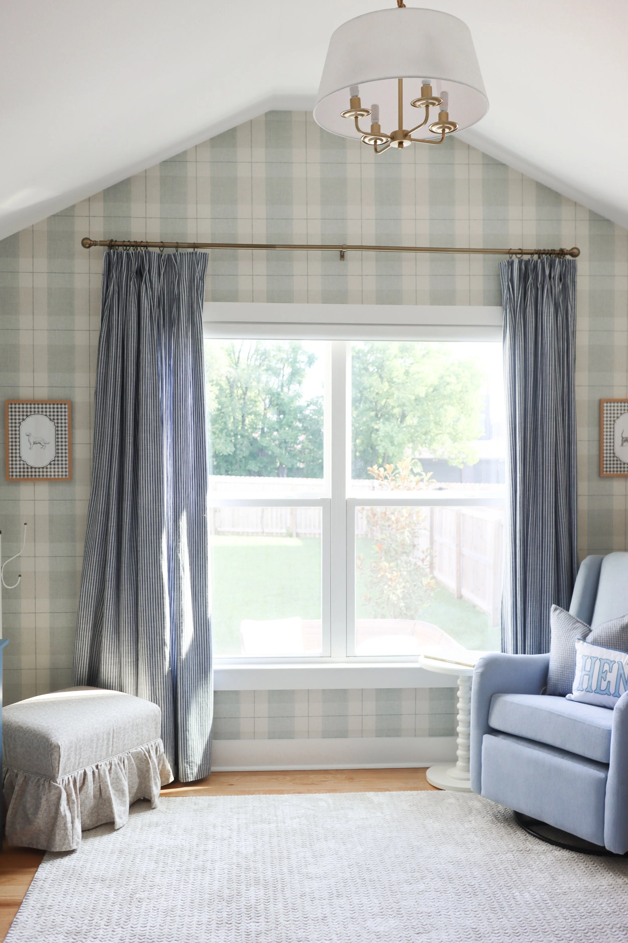 Plaid Wallpaper Nursery Design