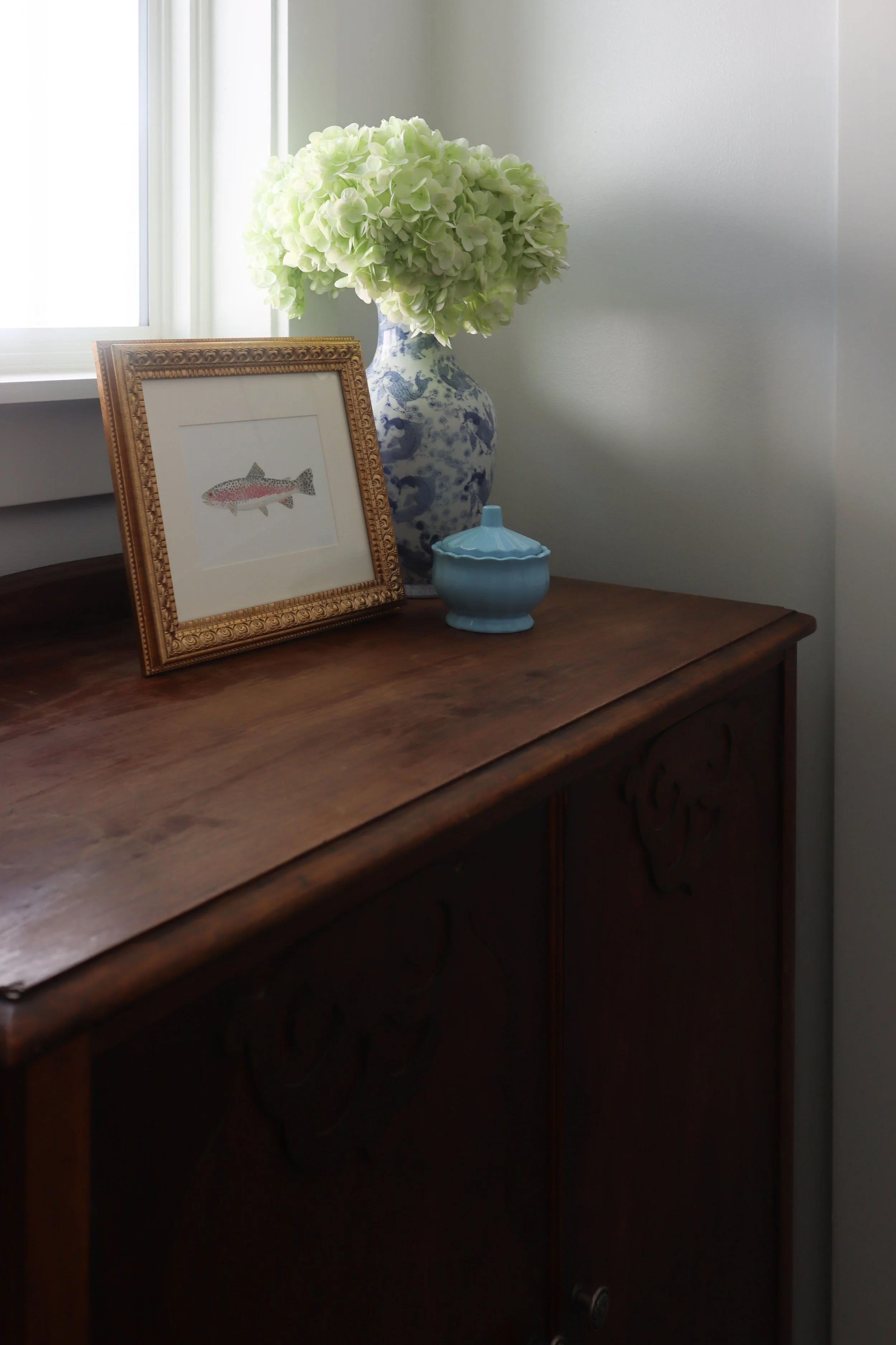 Jack and Jill Bathroom Redesign with Whimsical Eclectic Style - Blue Green and White