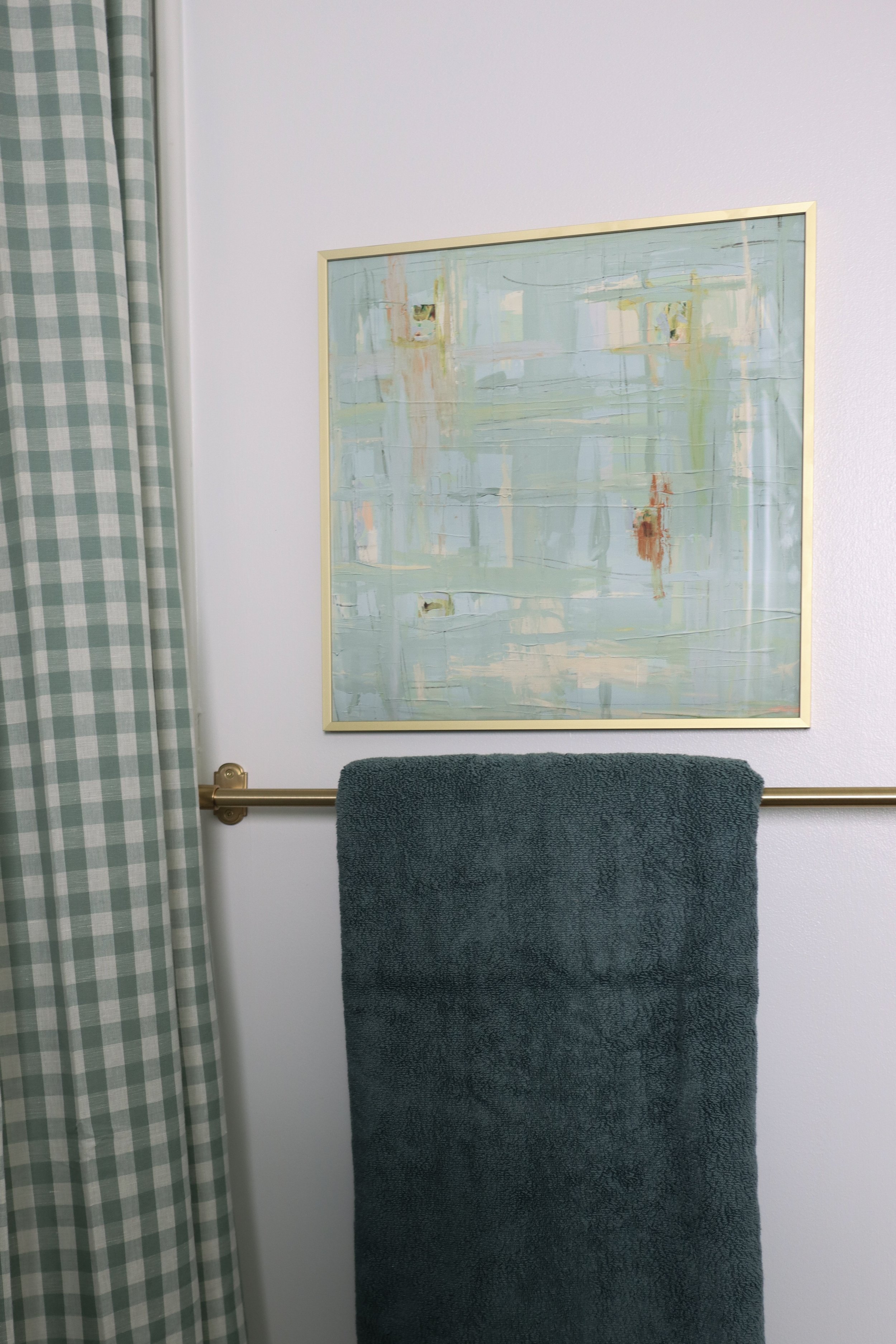 Jack and Jill Bathroom Redesign with Whimsical Eclectic Style - Blue Green and White