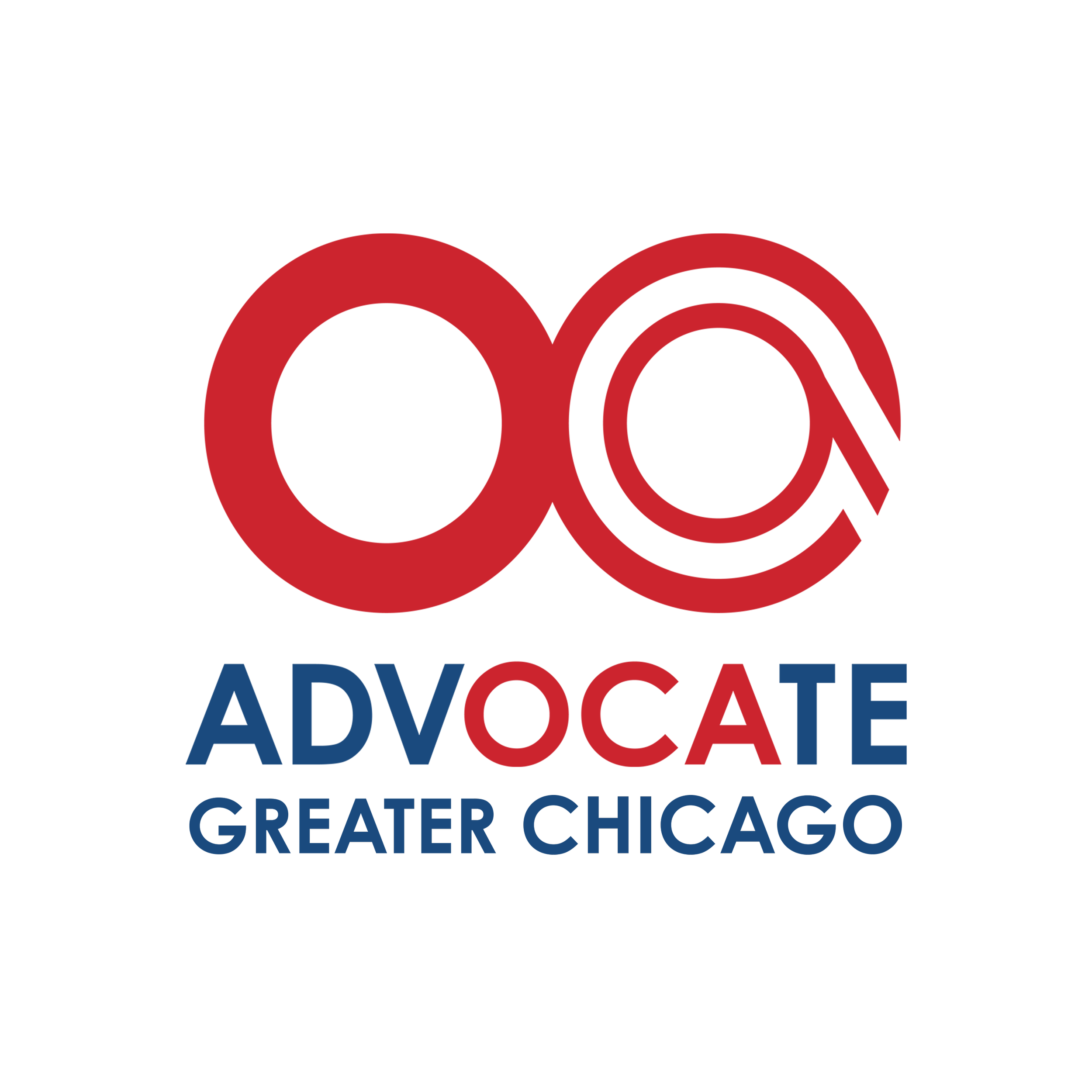 Logo of Advocates for Greater Chicago, featuring a stylized 'a' and 'c' in red and blue with the words 'Advocate Greater Chicago' underneath.