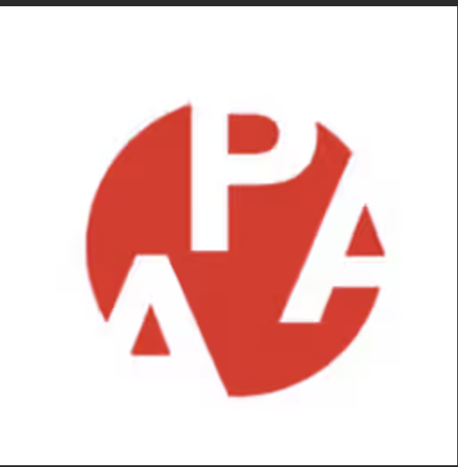 Red circular logo with stylized white and red letters 'P' and 'A' overlapping in the center.