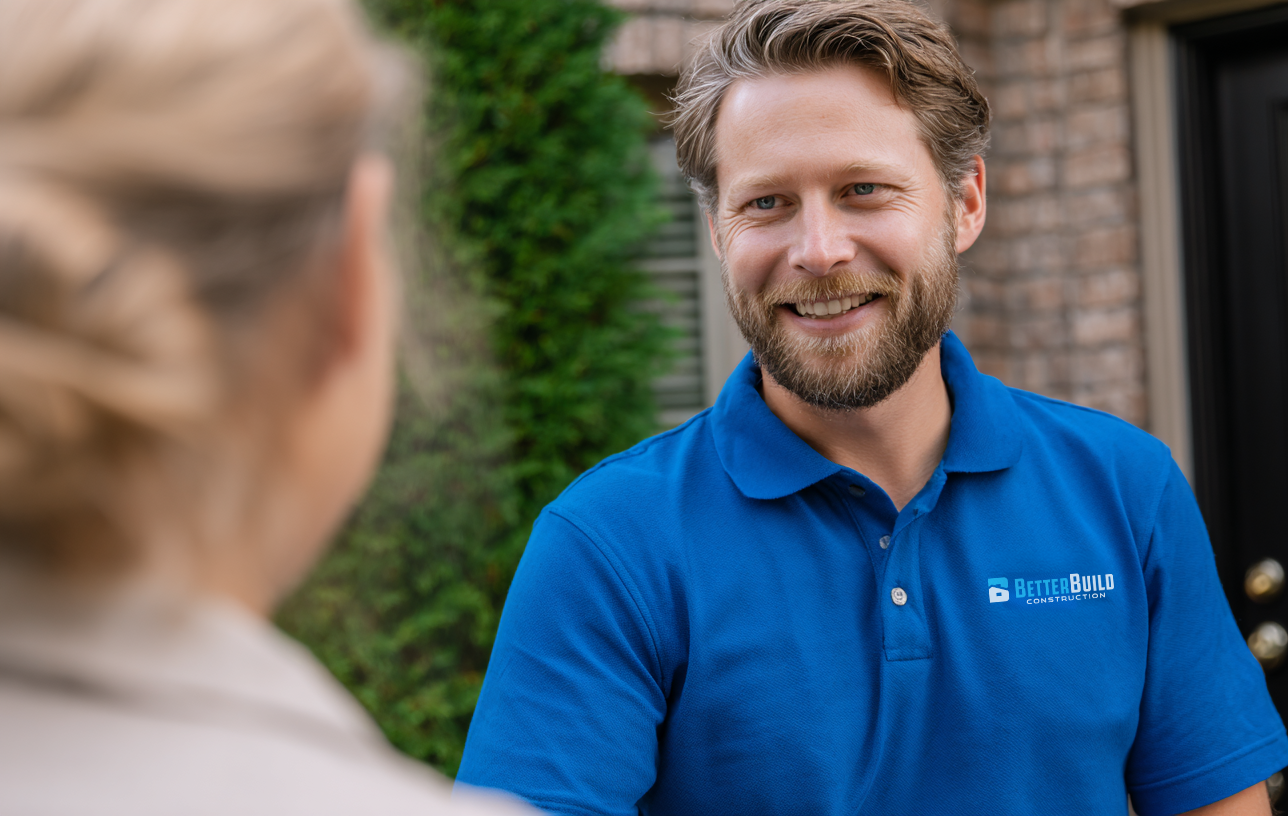 A smiling man in a blue polo shirt with a