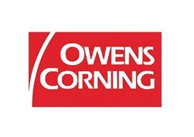 Owens Corning logo with red background and white text