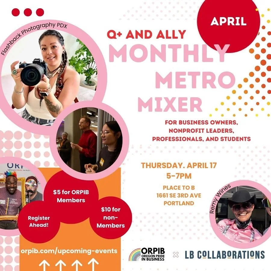 Y&aacute;&rsquo;&aacute;t&rsquo;&eacute;&eacute;h everyone! Register now for this month&rsquo;s @orprideinbiz mixer! Check the ORPIB bio to register. 🤩

🗓️ Thursday, April 17
⏰ 5pm - 7pm
📍Place to B, 1661 SE 3rd Ave, Portland OR

I will be offerin
