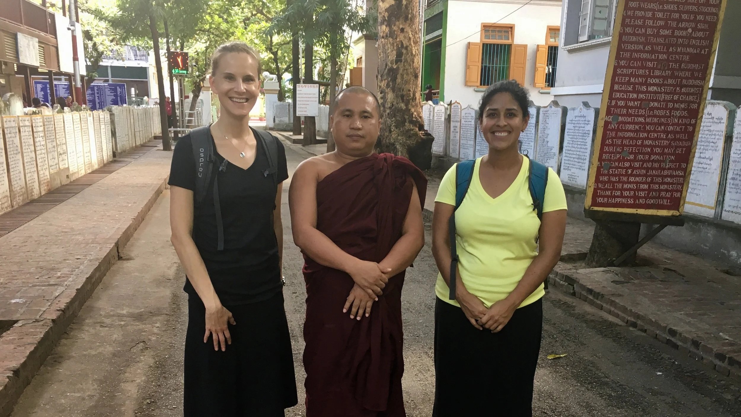 Visiting a monk at Mahagandhayon Monastery in Myanmar