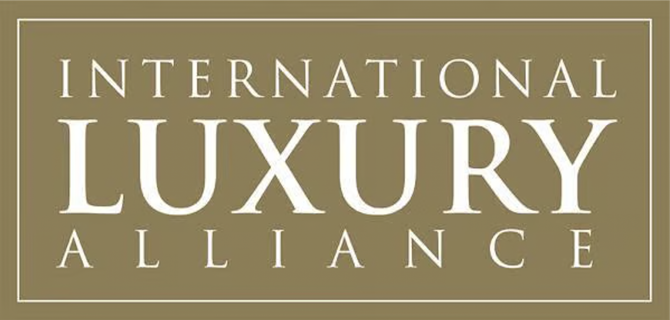 Logo of the International Luxury LUXURY Alliance with a gold background and white text.