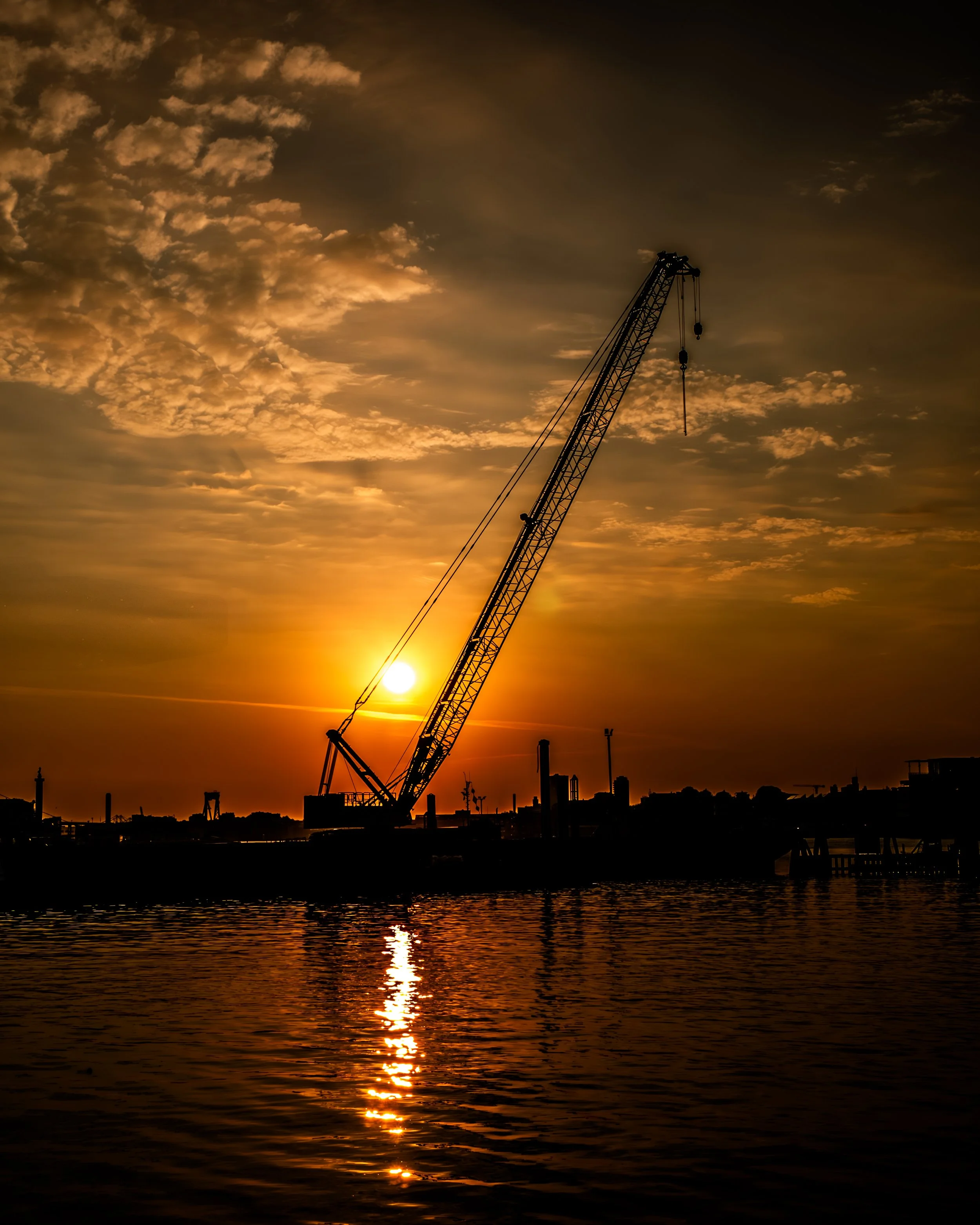 Sunset Gothenburg habor, Sweden