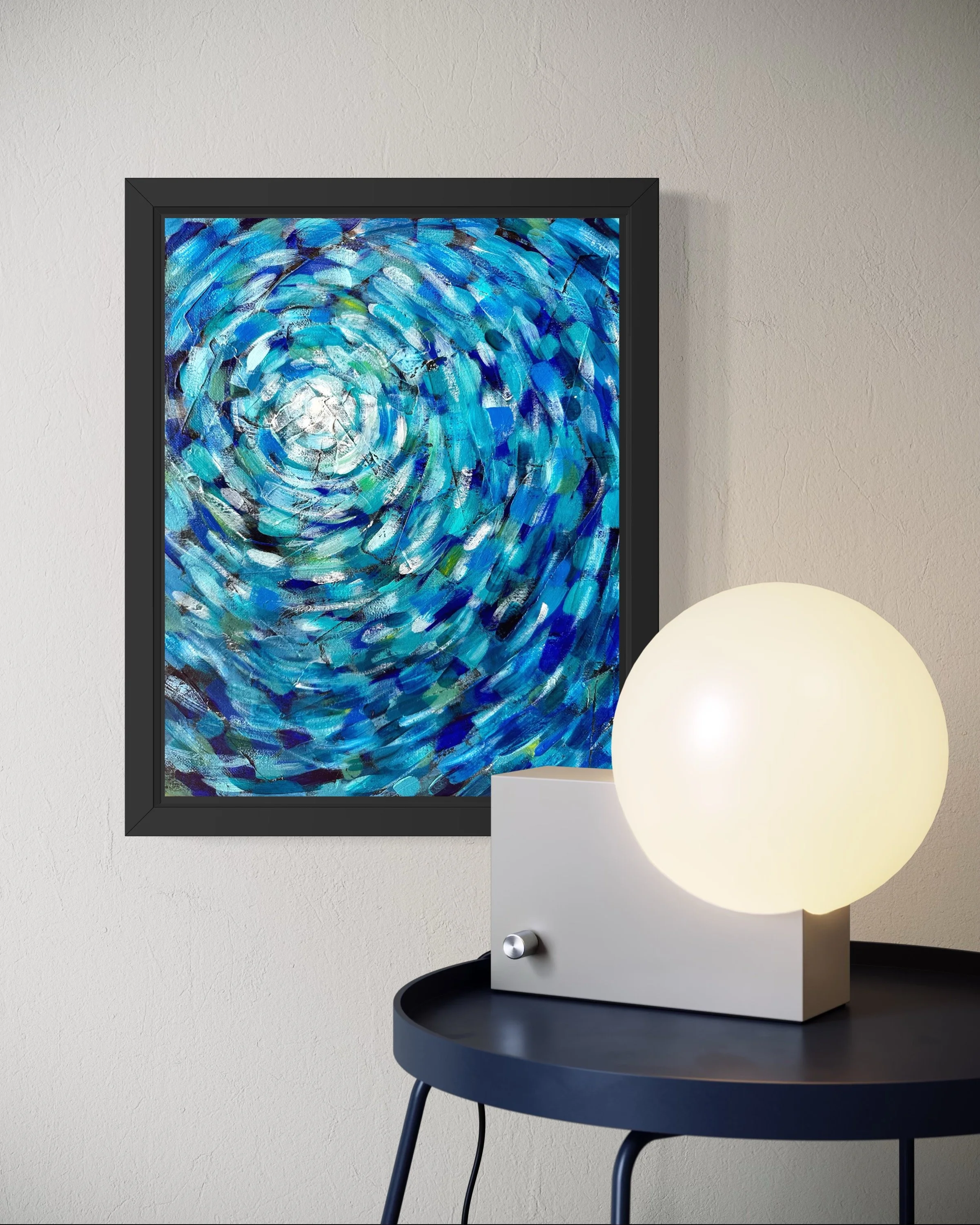 Bait Ball Abstract Painting | Ocean Life Inspired Art by Jodi Gaines