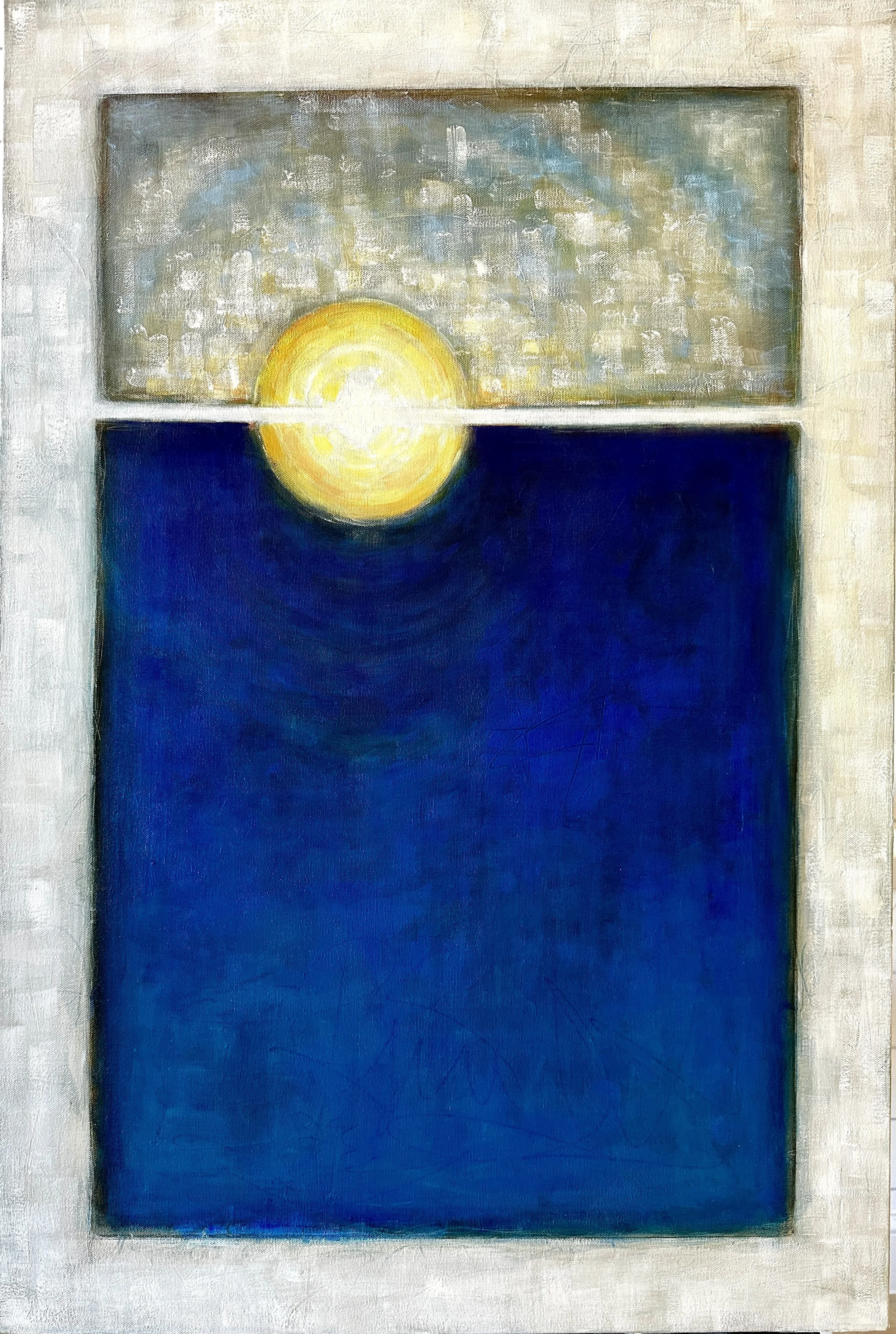 Sunrise July 24 1937 - Minimalist Modern commissioned painting of a sunrise by Jodi Gaines