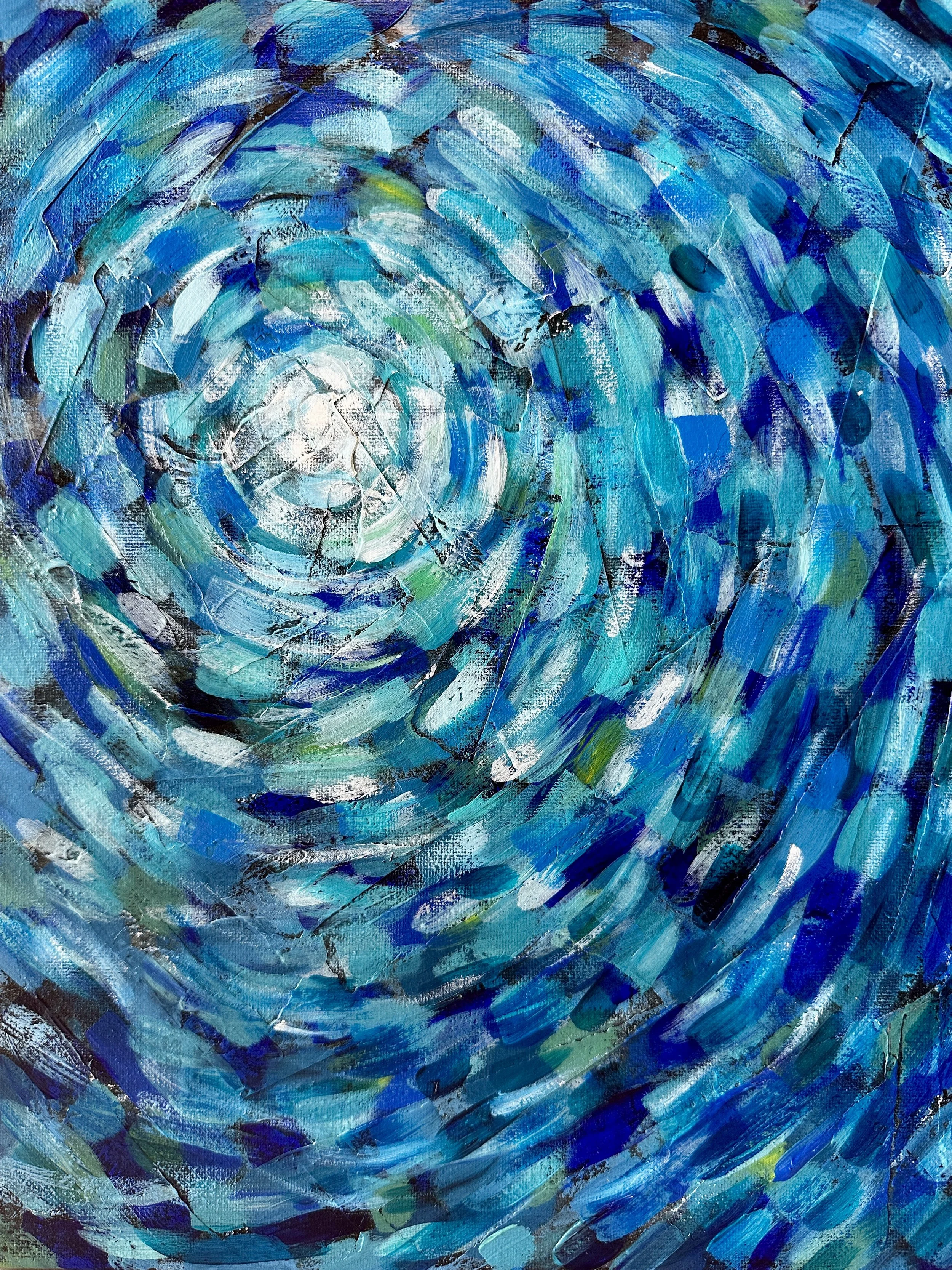 Bait Ball Abstract Painting | Ocean Life Inspired Art by Jodi Gaines
