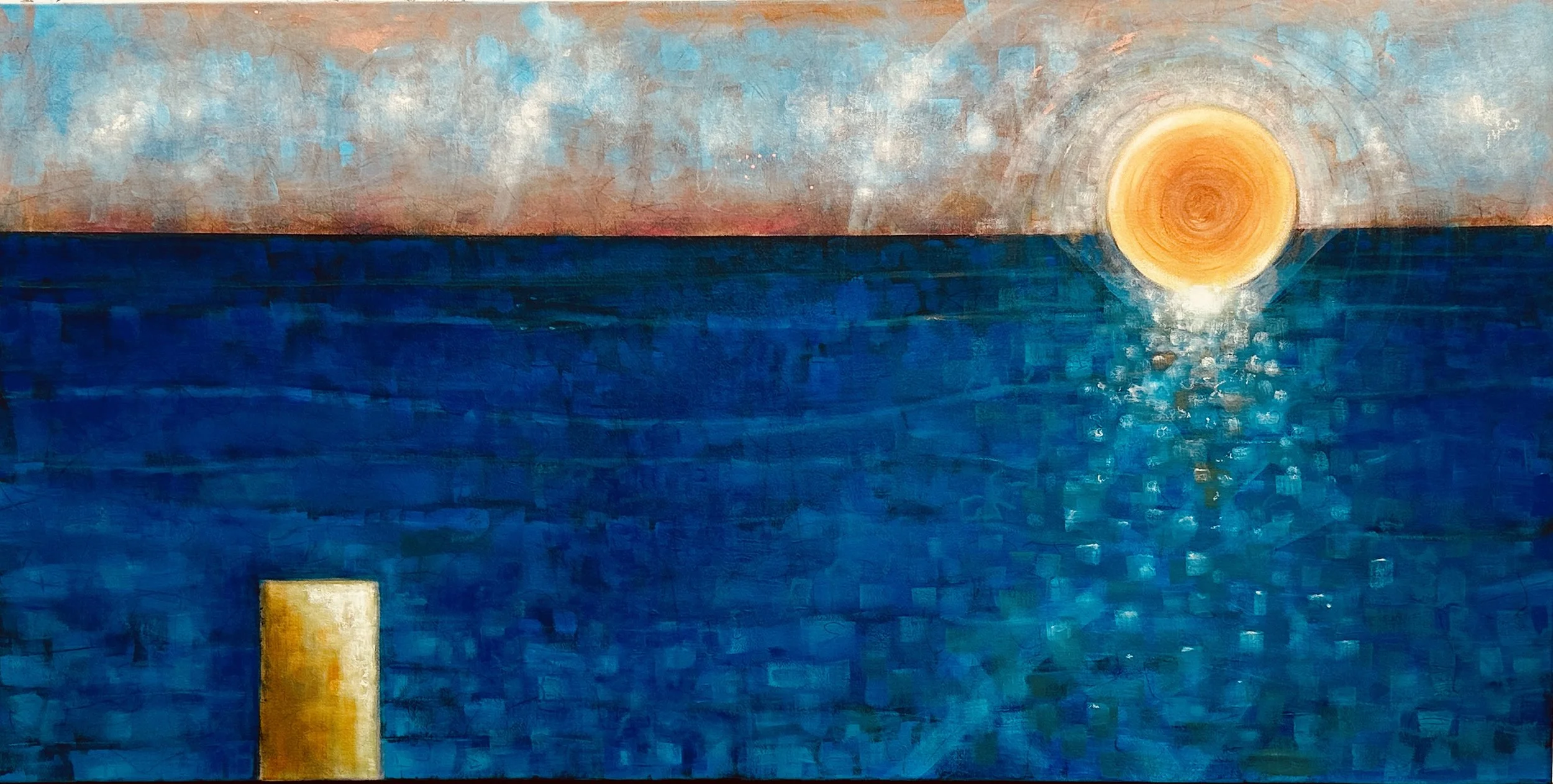 Fire in the Sky | Abstract Ocean Sunset Painting by Jodi Gaines
