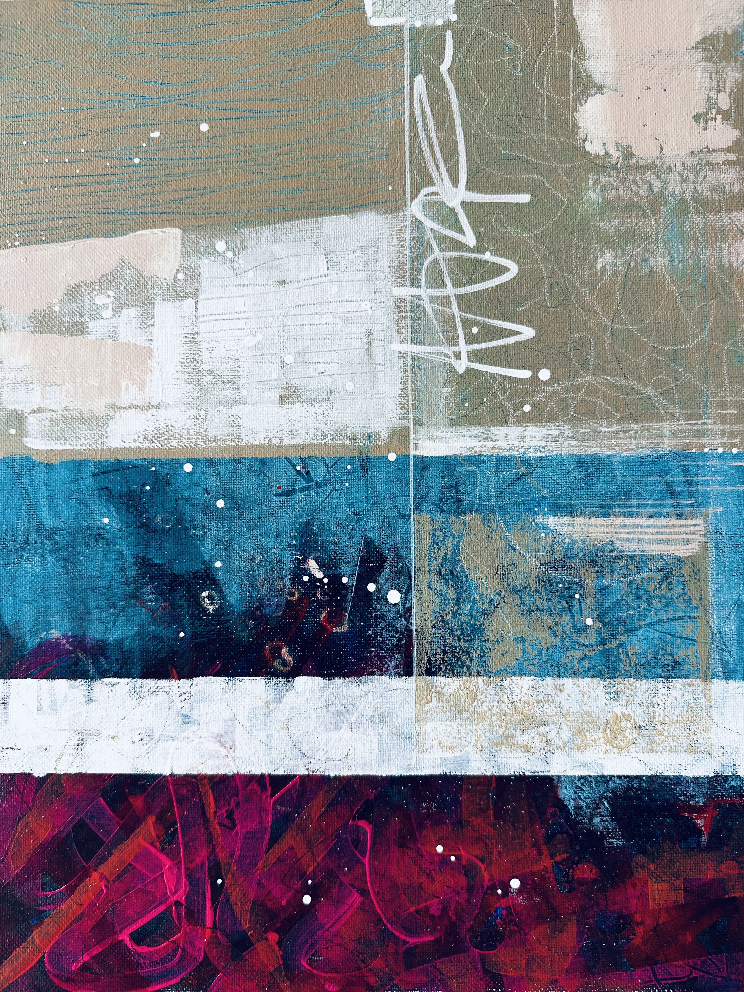 Fire Coral Abstract Painting | Ocean Reef Inspired Art by Jodi Gaines