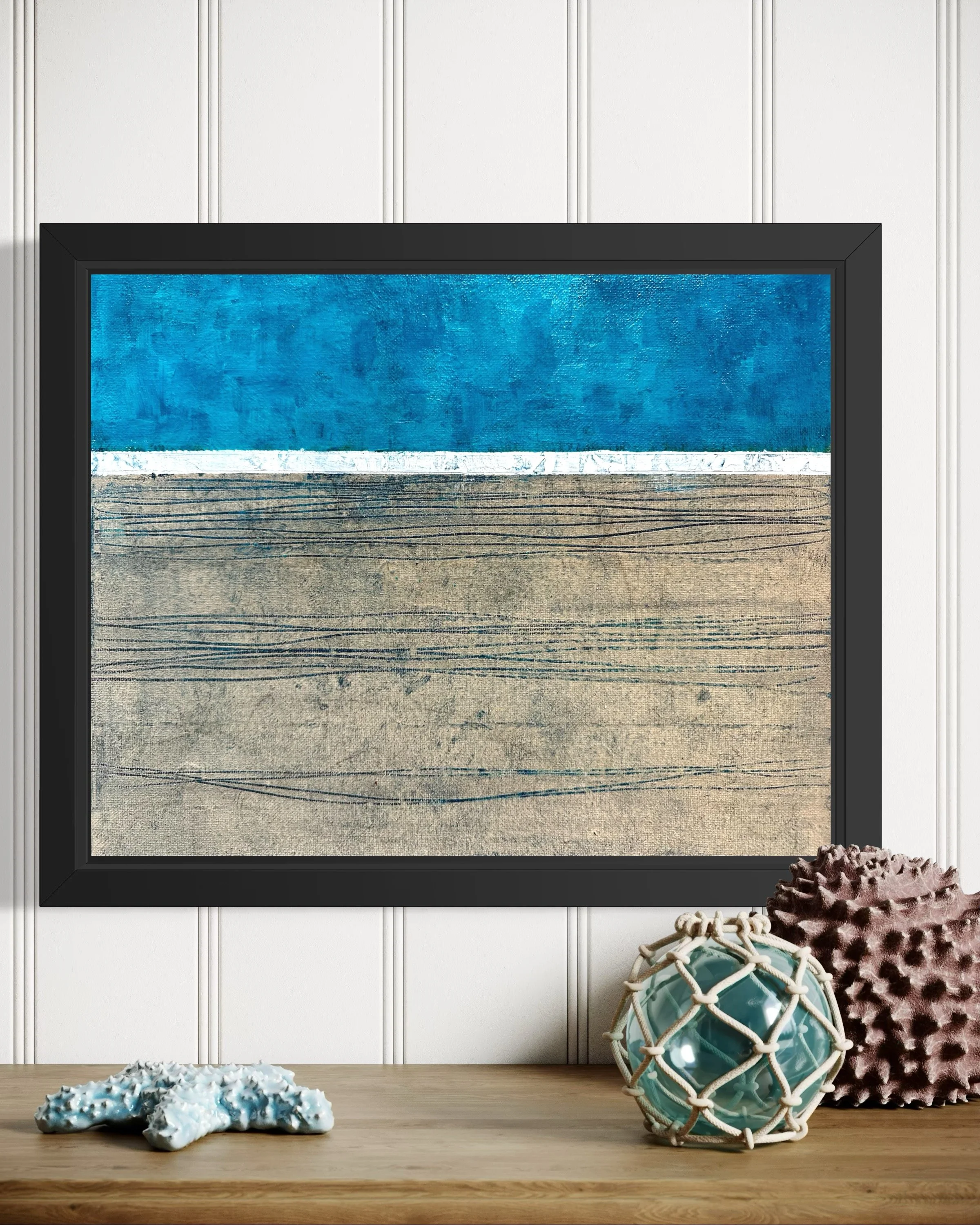 Beach Calm Abstract Painting | Serene Coastal Wall Art by Jodi Gaines