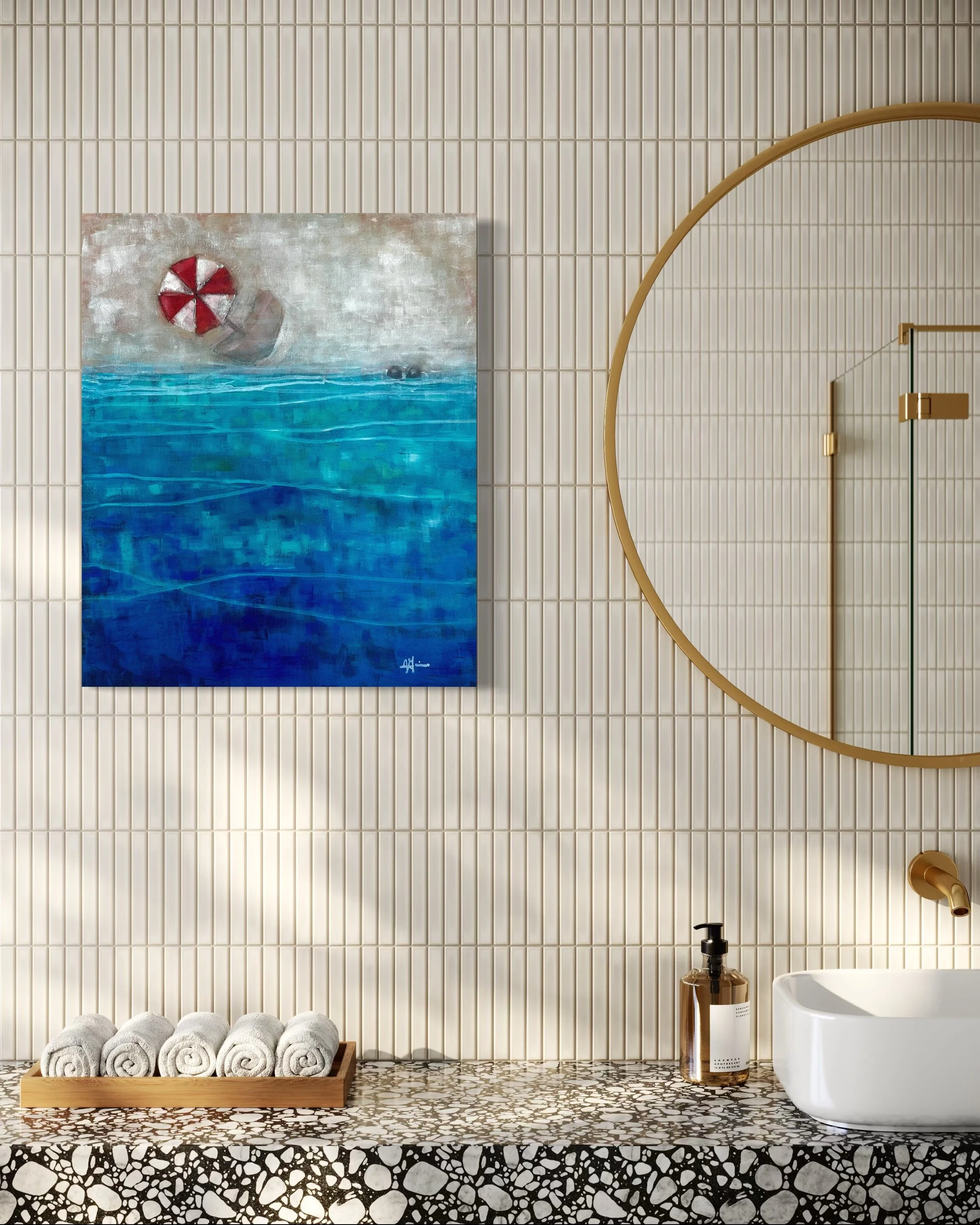 The Umbrella Affect | Abstract Coastal Painting by Jodi Gaines