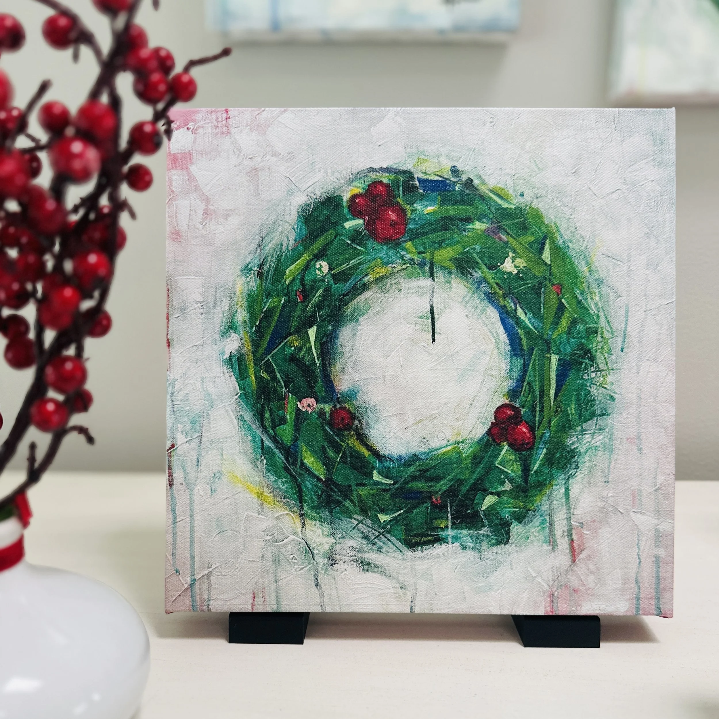 Christmas Wreath Limited Edition Print 10 x 10