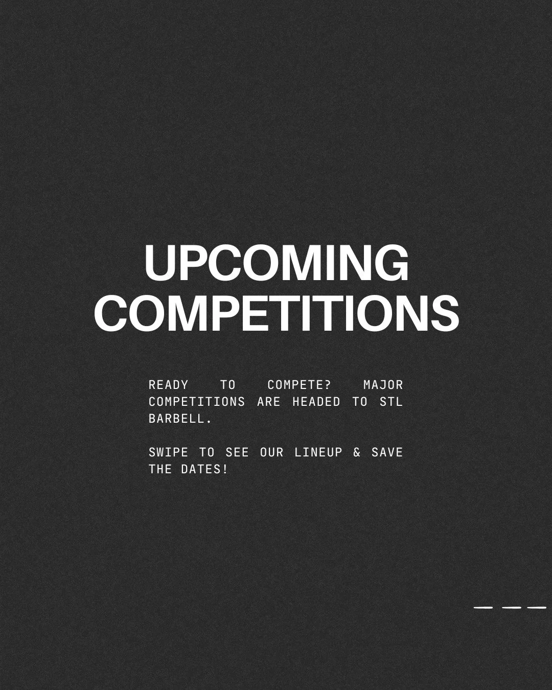 If competing is on your 2026 goal list&hellip; this is your sign. STL Barbell is hosting:

🏋️ 2026 USA Powerlifting Saint Louis Toasted Summer Throwdown | May 2

🏆 Gateway Pro/Am | July 25

Lock in your goals and tag who&rsquo;s stepping on the pla