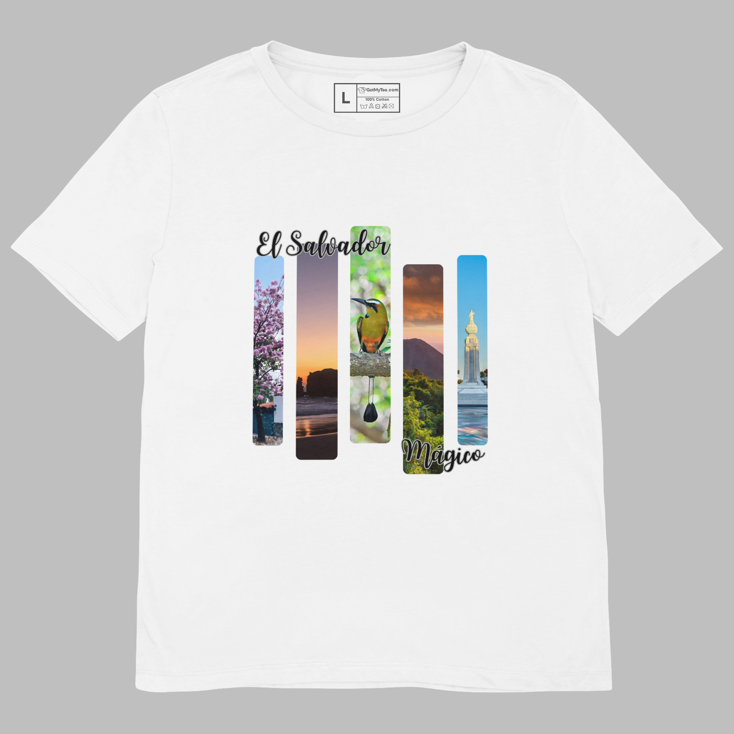 El Salvador Mágico white front graphic t-shirt.png
