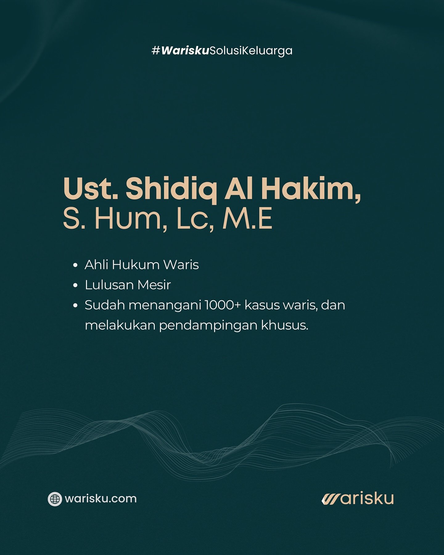 𝐖𝐀𝐑𝐈𝐒𝐊𝐔 | Konsultan Waris Terpercaya
__
📣 𝐏𝐮𝐧𝐲𝐚 𝐌𝐚𝐬𝐚𝐥𝐚𝐡 𝐖𝐚𝐫𝐢𝐬𝐚𝐧?
- Orangtua meninggal, Bingung mulai dari mana
- Takut Konflik Keluarga
- Takut Pembagian gak jelas
- Gak punya dokumen lengkap
- Butuh Solusi Waris, Sesuai hu