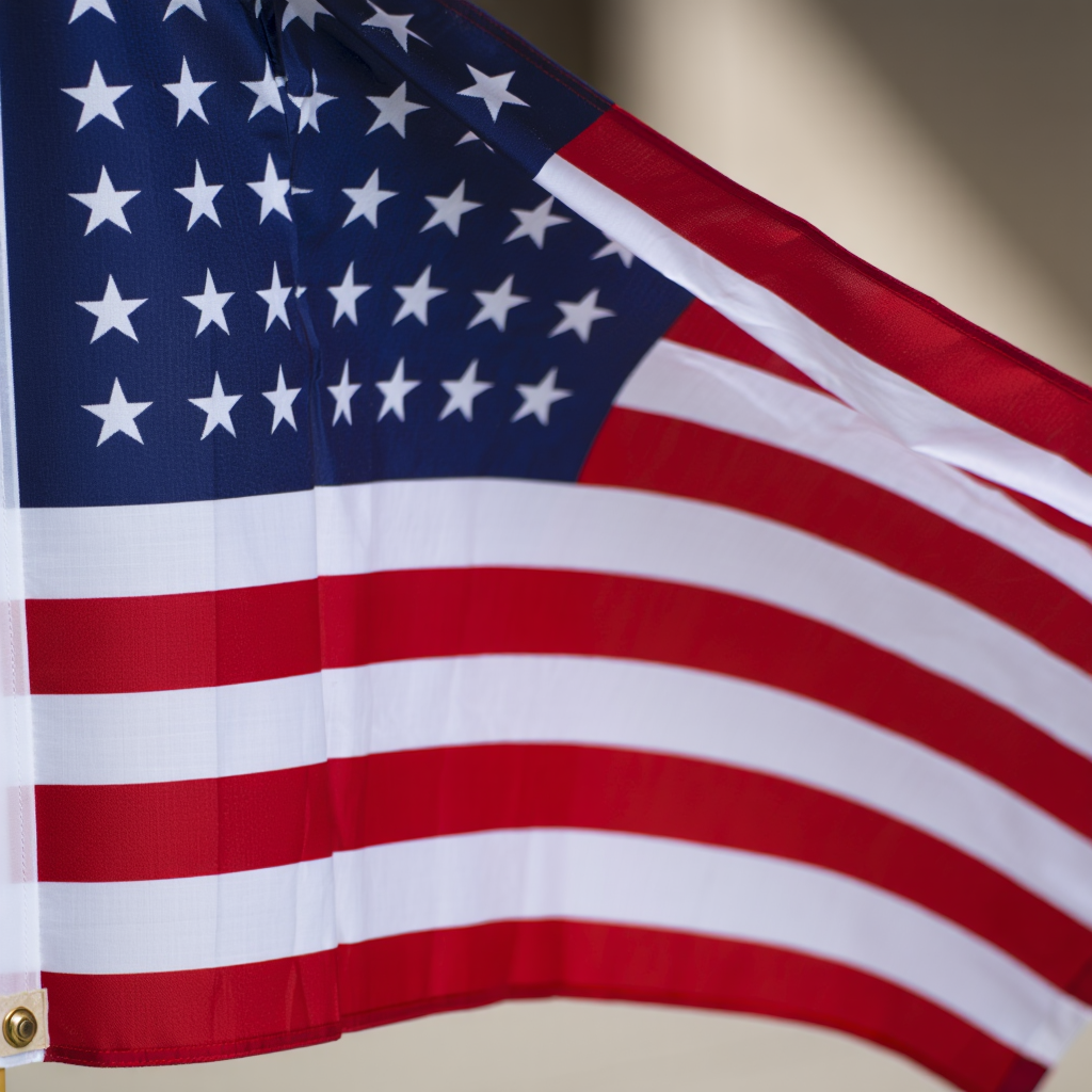 7 white stripes.6 red stripes50 white stars each on a blue square or diamond. (5).png