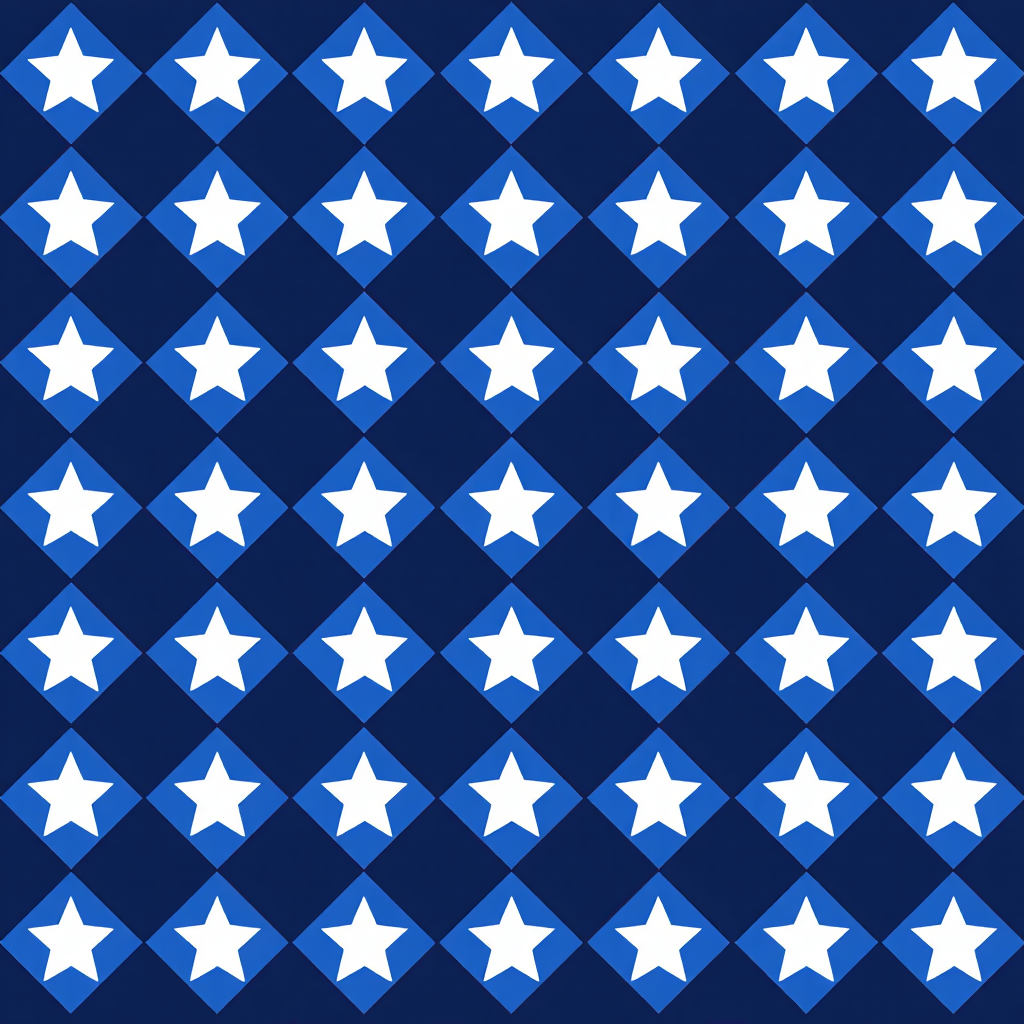 50 white stars each on a blue square or diamond. (6).png